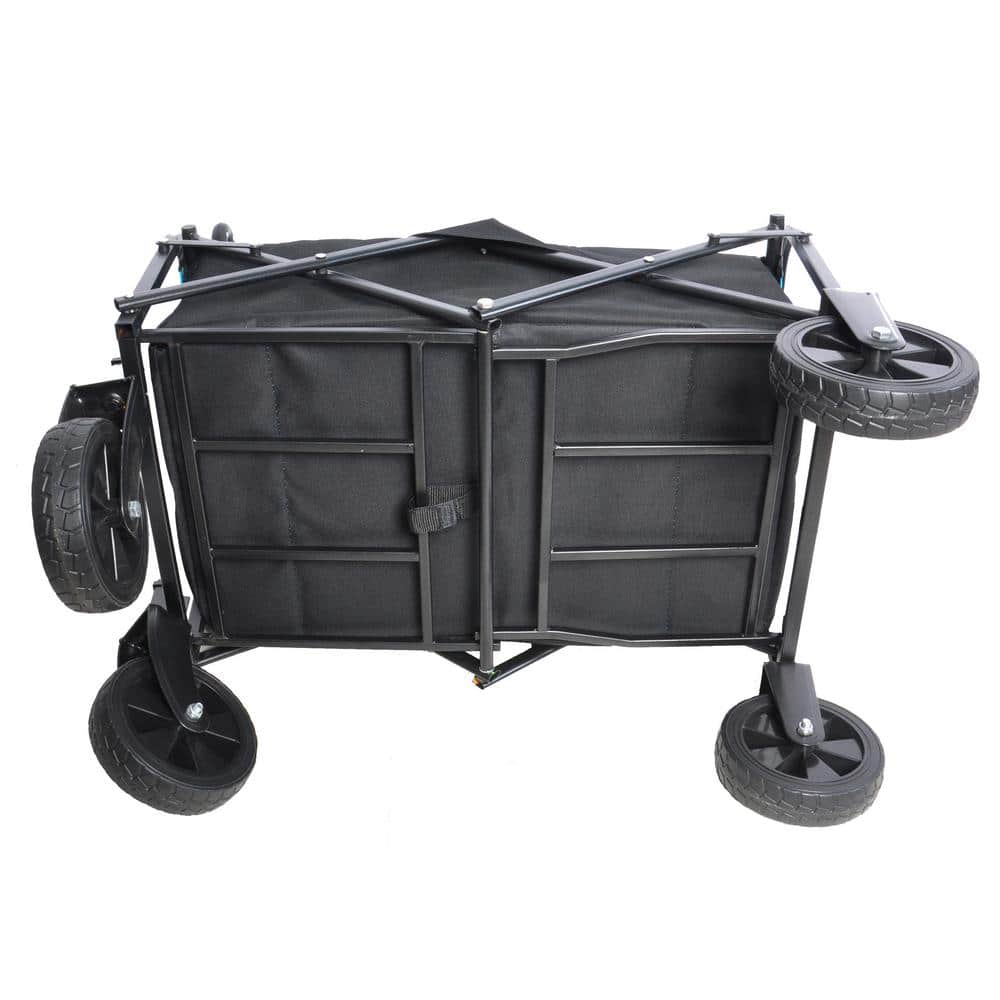1.5 cu. ft. Steel Garden Cart, Black and Blue - Hercitys
