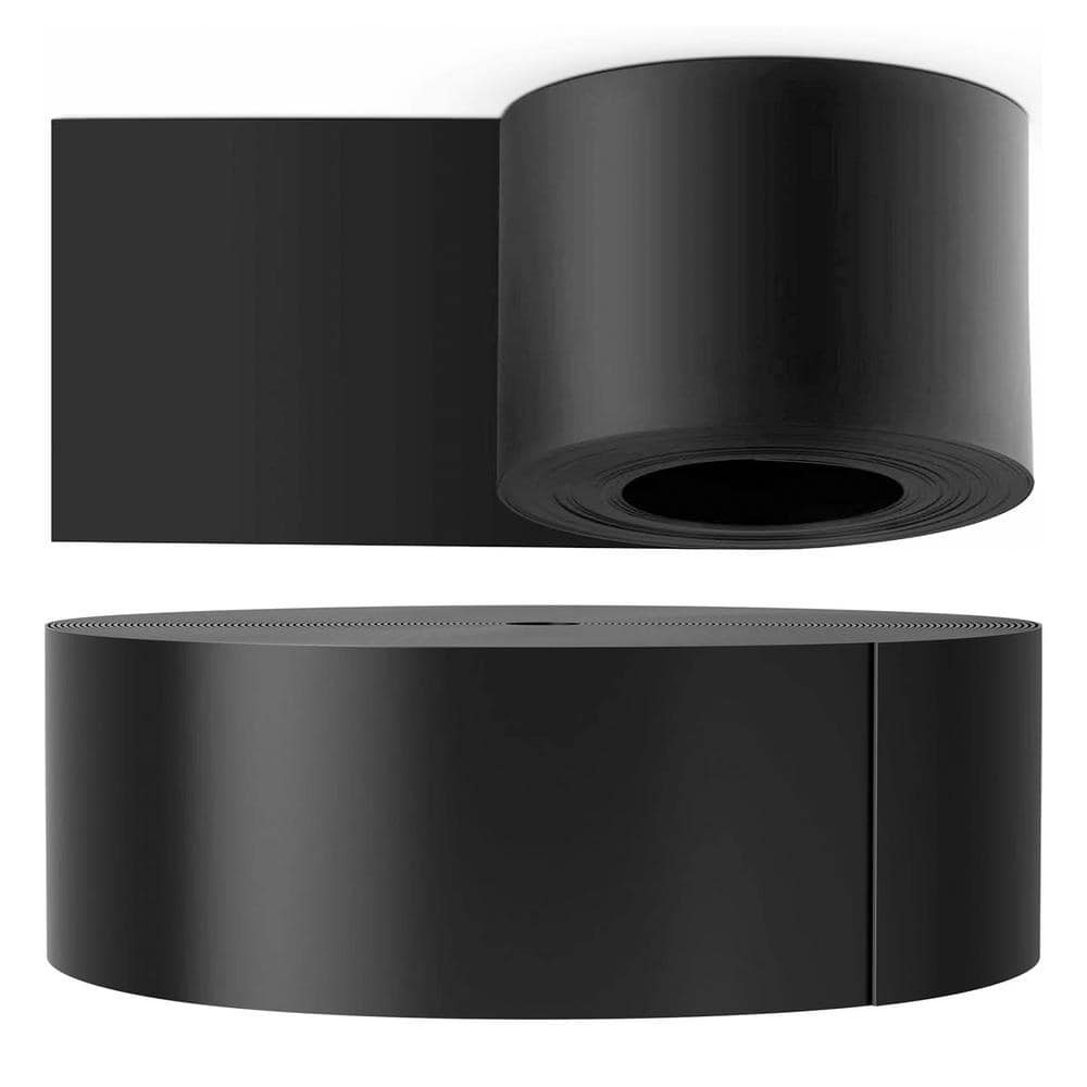 10 in. W x 150 ft. L Black Recycled Flexible HDPE Coiled Terrace Board Landscape Edging Against Invading Weeds - Hercitys