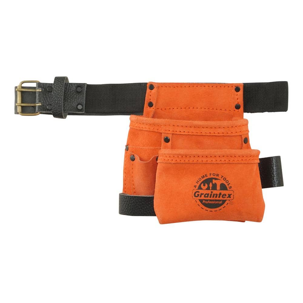 4-Pocket Children’s Orange Tool Pouch w/Belt - Hercitys
