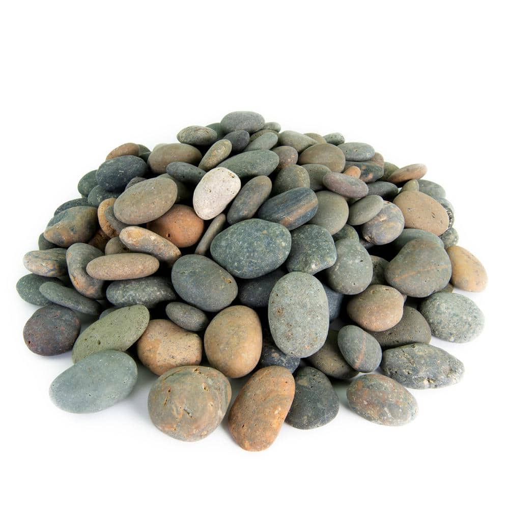 .25 cu. ft. 1 in. to 2 in. Mixed Mexican Beach Pebbles Smooth Round Rock for Gardens, Landscapes and Ponds - Hercitys