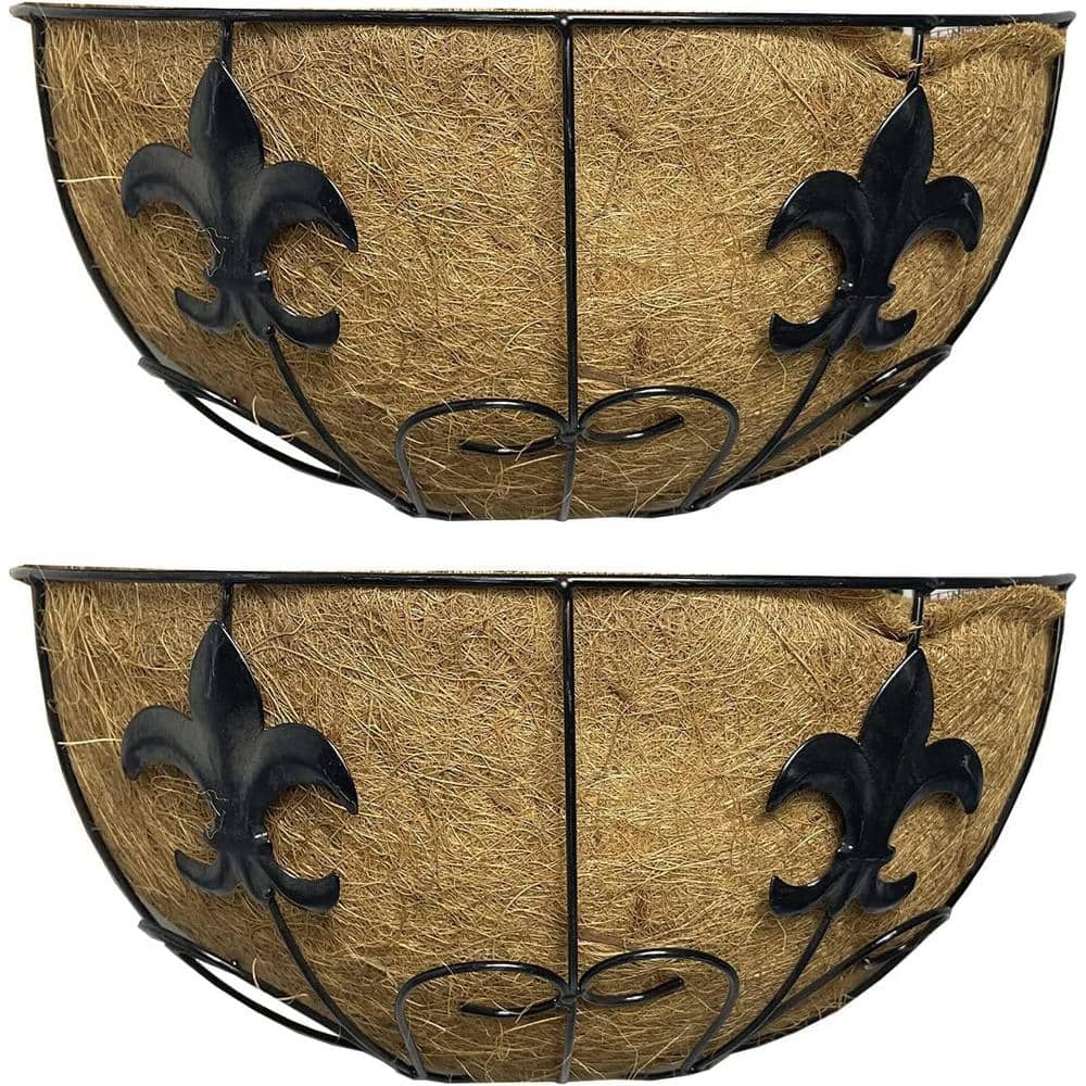 16 in Metal Wall Mount Plant Basket (2-Pack) - Hercitys
