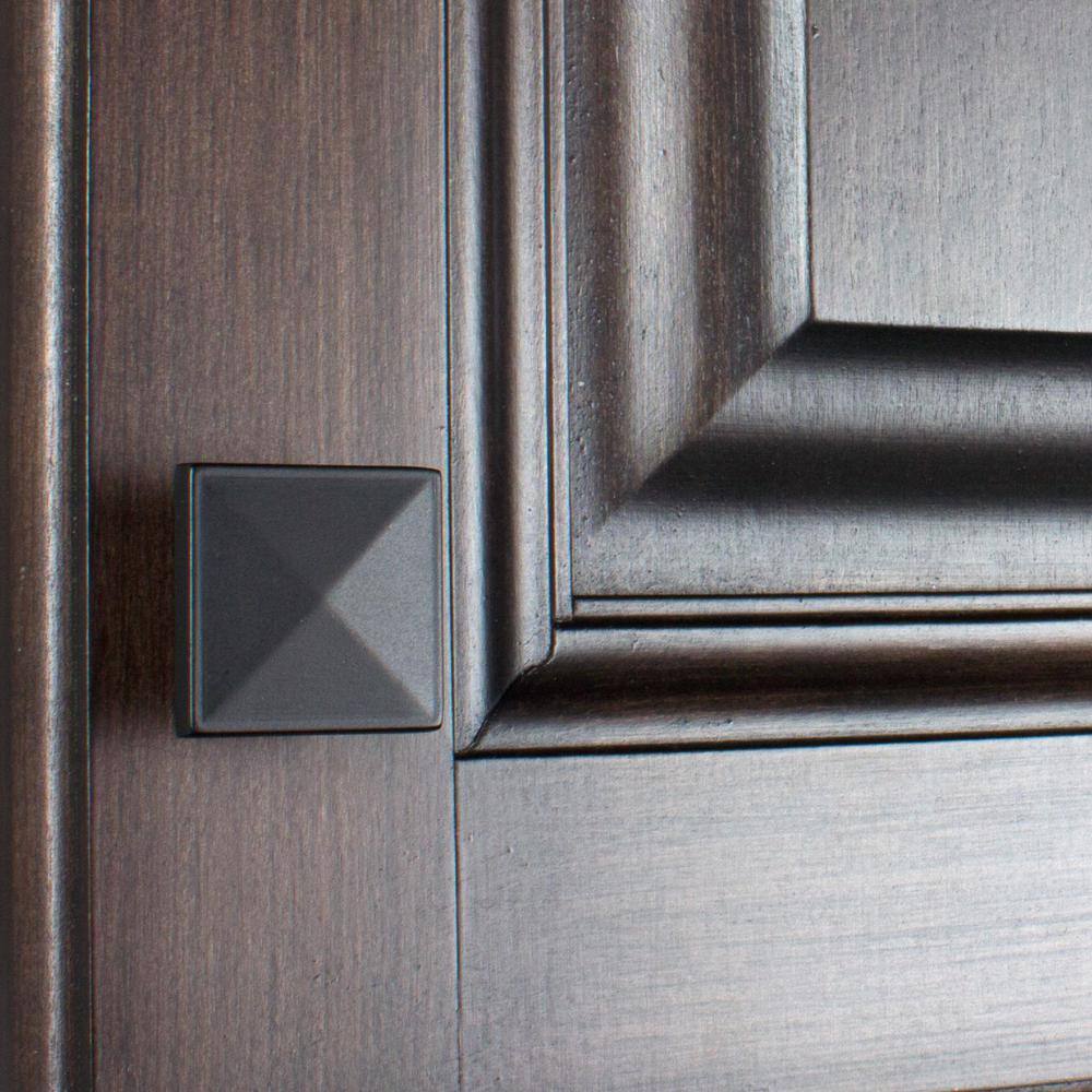 1-1/4 in. Matte Black Square Pyramid Cabinet Knob (10-Pack) - Hercitys