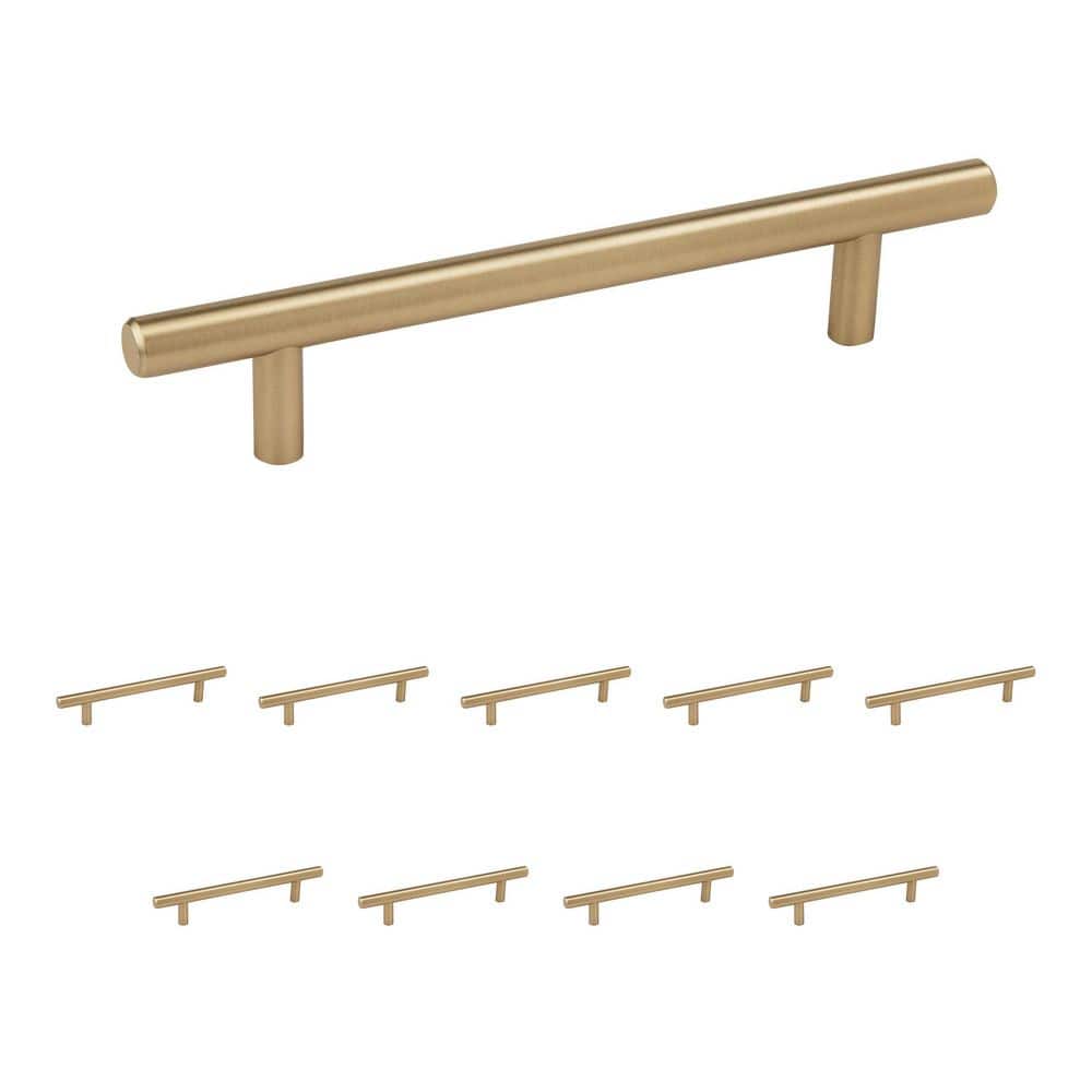 10-Pack Bar Pulls 5-1/16 in.  128mm  Modern Golden Champagne Bar Cabinet Pulls - Hercitys