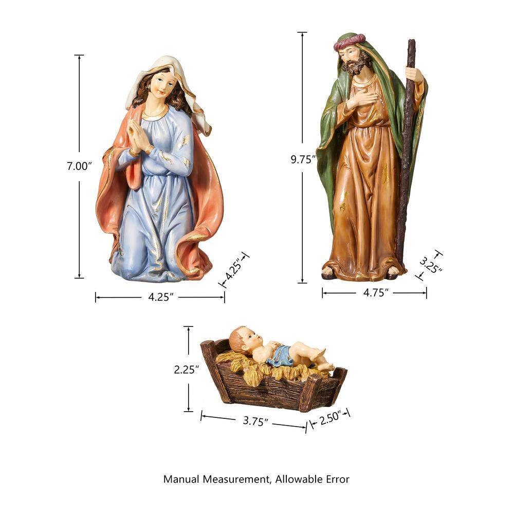 10 in. H Resin Nativity Figurine Set (12-Pieces) - Hercitys