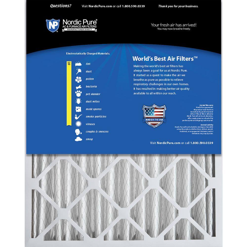 18 in. x 24 in. x 4 in. Dust & Pollen Pleated MERV 10 Air Filter (1-Pack) - Hercitys