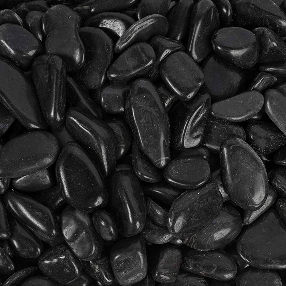0.4 cu. ft. 1 in. to 2 in., 30 lbs. Black Super Polished Pebbles - Hercitys