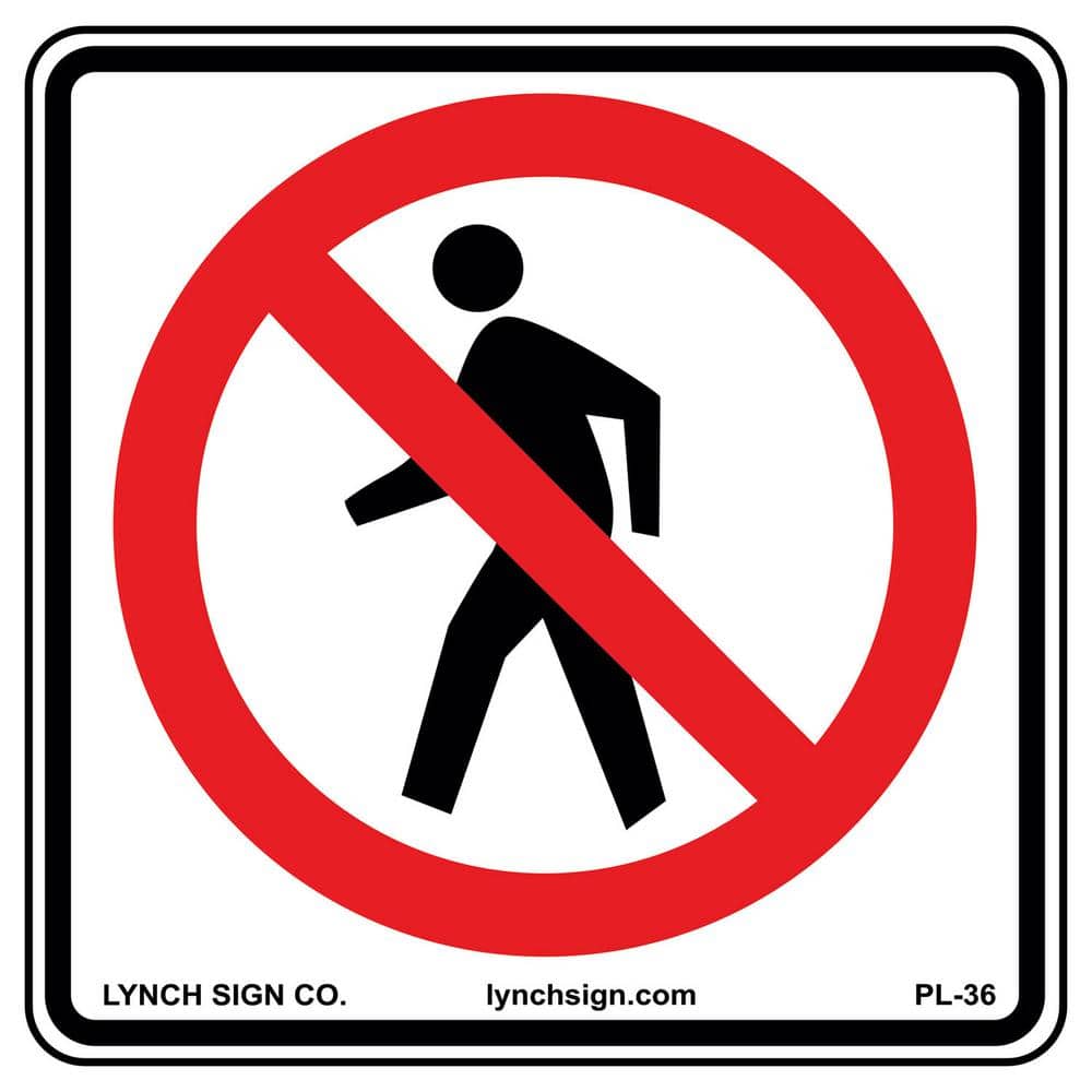 18 in. x 18 in. No Pedestrians Sign Printed on More Durable, Thicker, Longer Lasting Styrene Plastic - Hercitys