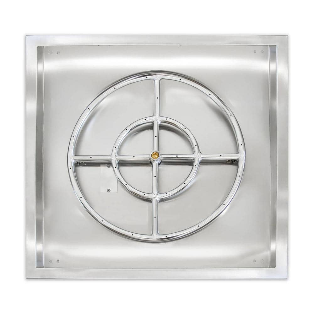 24 Inch Stainless Steel Square Drop-In Fire Pit Burner - Hercitys