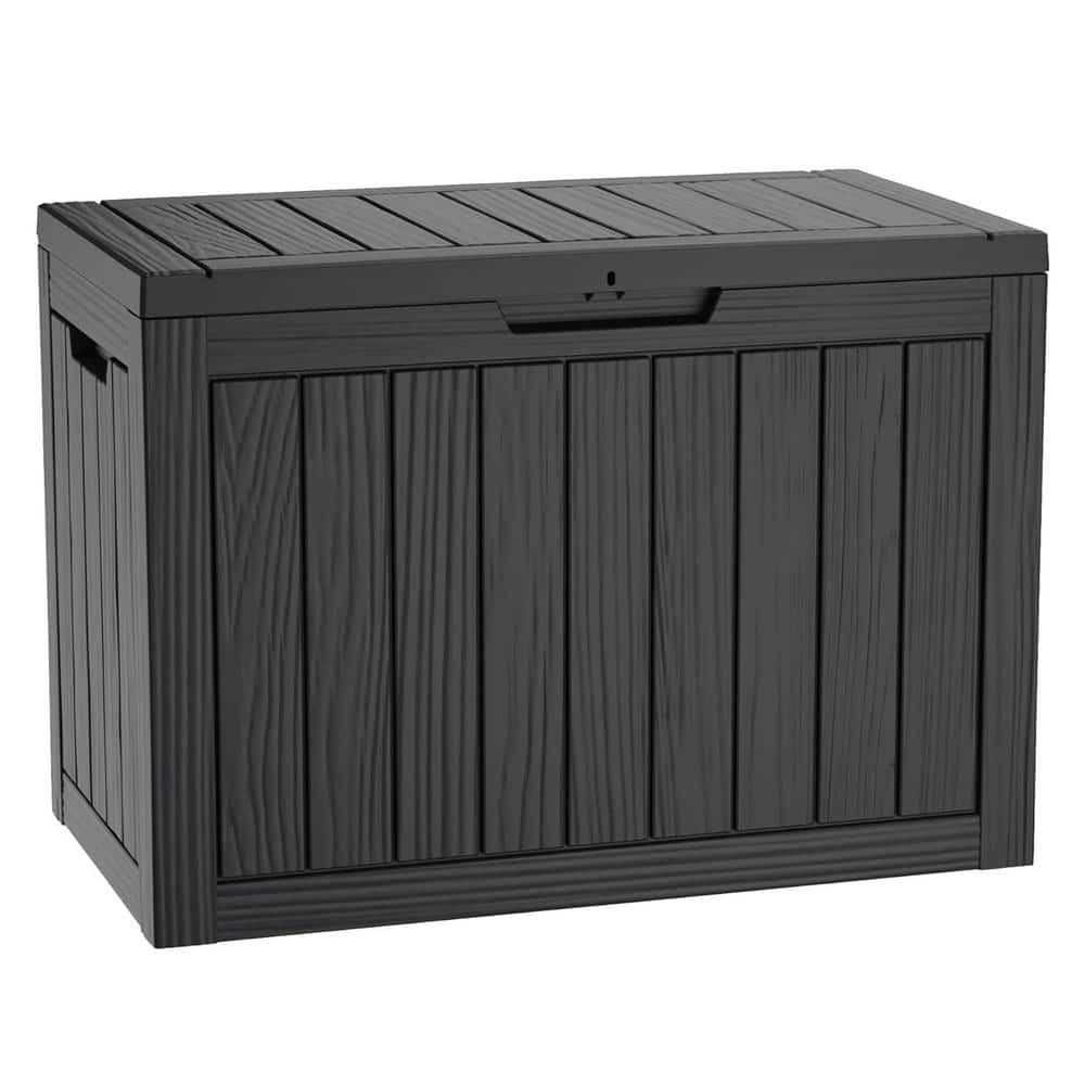 45 Gal. Black Lockable Resin Deck Box - Hercitys