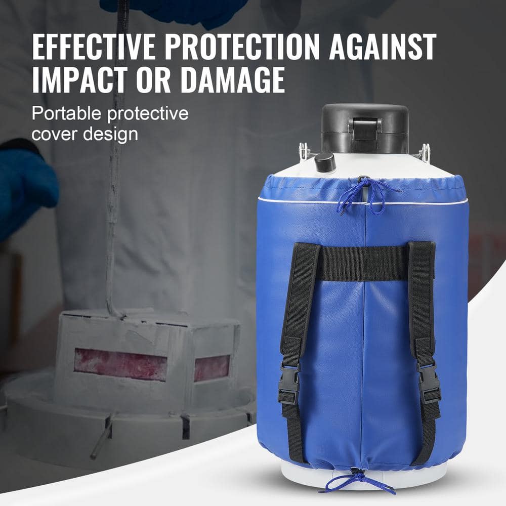 10 L Liquid Nitrogen Tank, Aluminum Alloy Dewar with 6-Canisters, Carry Bag and Straps, Cryogenic LN2 Tank - Hercitys