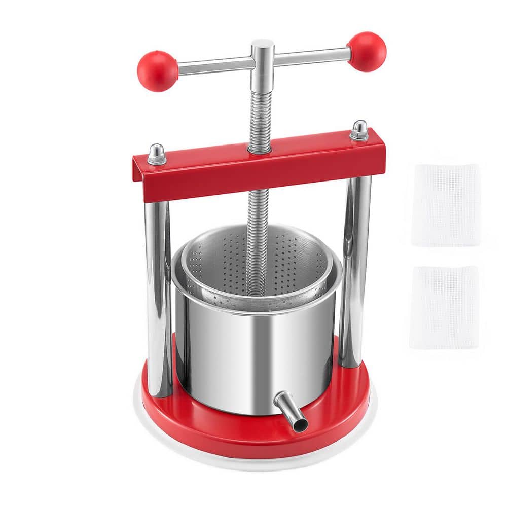 1. 65L Fruit Wine Press, 2-Stainless Steel Barrels, Manual Cider and Juice Maker, T-Handle for Apple, Grape, Honey - Hercitys