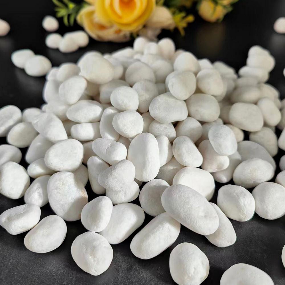 0.40 cu. ft. 1 in. to 3 in. 30 lbs. Grade A White Polished River Pebbles - Hercitys