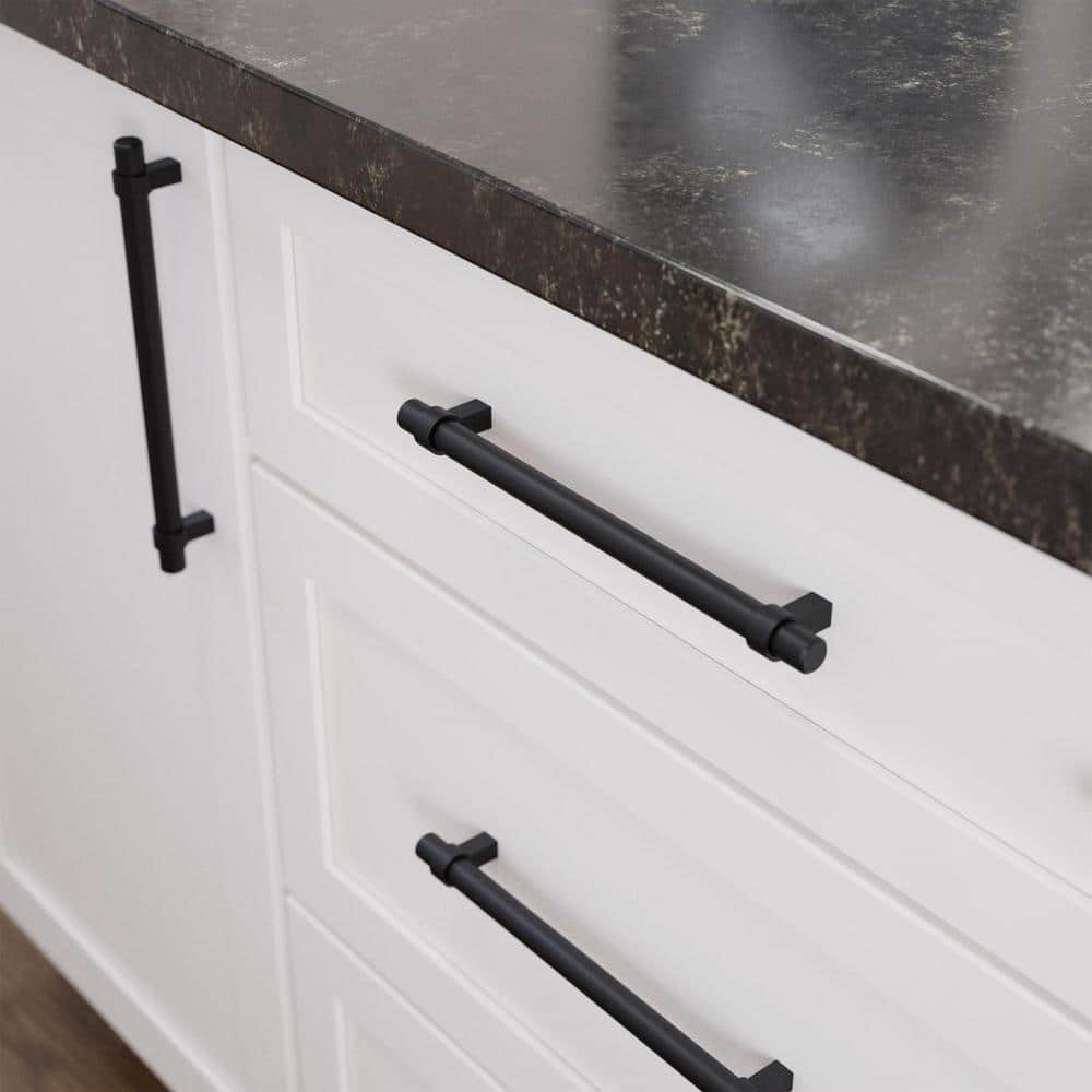 10-Pack Simple Wrapped Bar 7-9/16 in. (192 mm) Classic Matte Black Cabinet Drawer Pulls - Hercitys