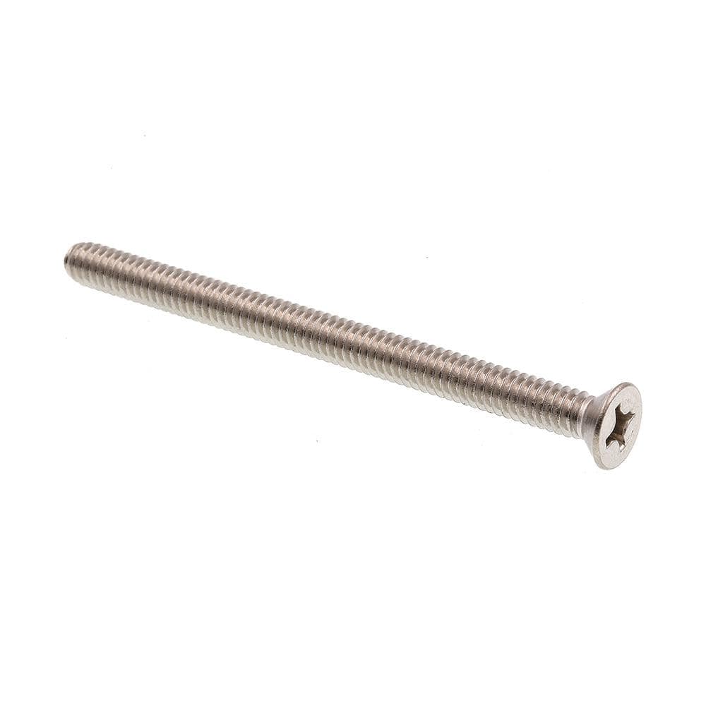 1/4 in.-20 x 3-1/2 in. Grade 18-8 Stainless Steel Phillips Drive Flat Head Machine Screws (15-Pack) - Hercitys