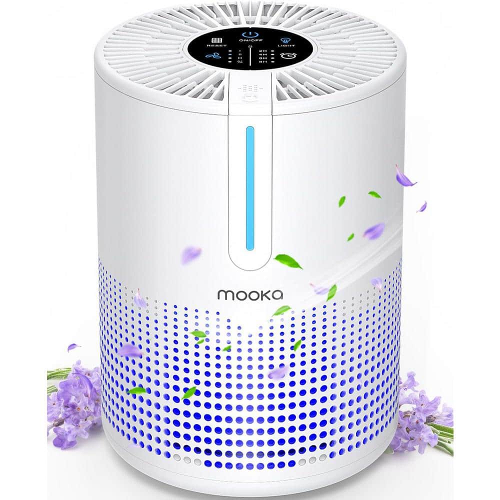 430 Sq. Ft. H13 HEPA Filter Portable Air Purifier with USB Cable and Fragrance Sponge in White - Hercitys