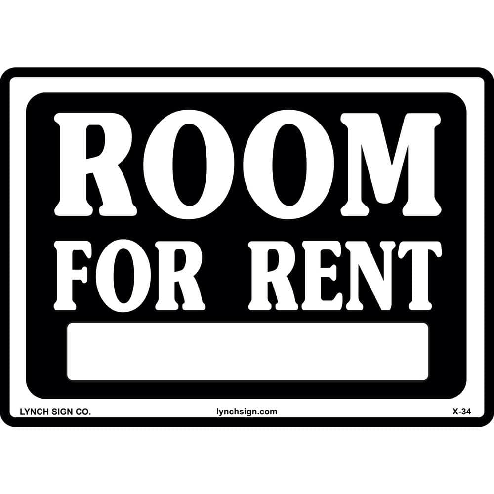 14 in. x 10 in. Room for Rent Sign Printed on More Durable, Thicker, Longer Lasting Styrene Plastic - Hercitys