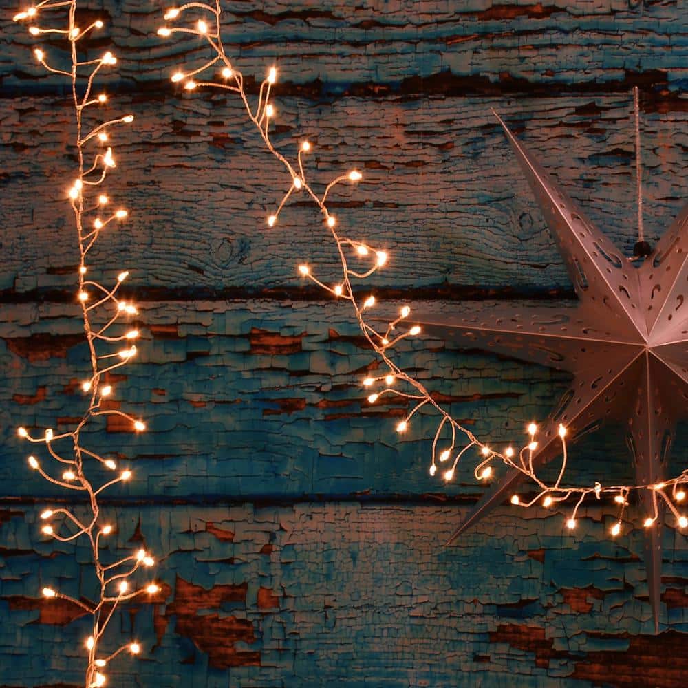 100-Light Bulb LED Warm White Light Bulb with Copper Wire, Battery Operated Firecracker Fairy String Lights (Set of 2) - Hercitys