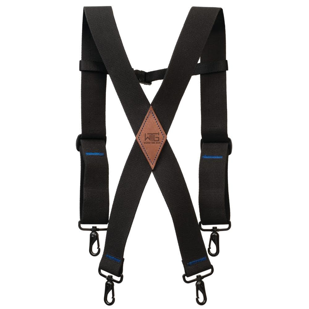 2 in.Suspenders Elastic Black Tool Belt Suspernders - Hercitys