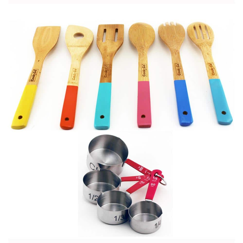 10-Piece Wooden Utensil and Measuring Cup Set - Hercitys