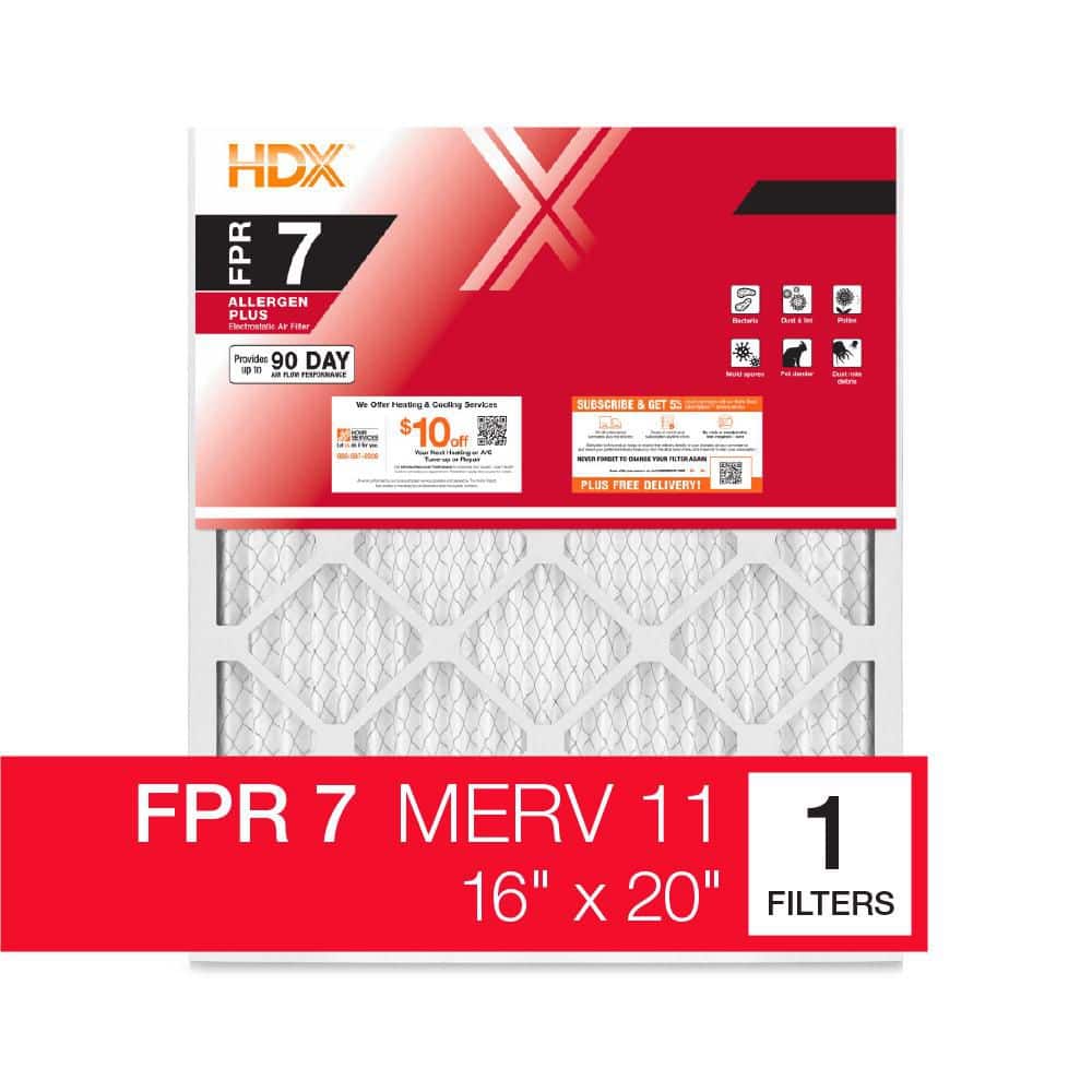 16 in. x 20 in. x 4 in. Honeywell Replacement Pleated Air Filter FPR 7, MERV 11 - Hercitys