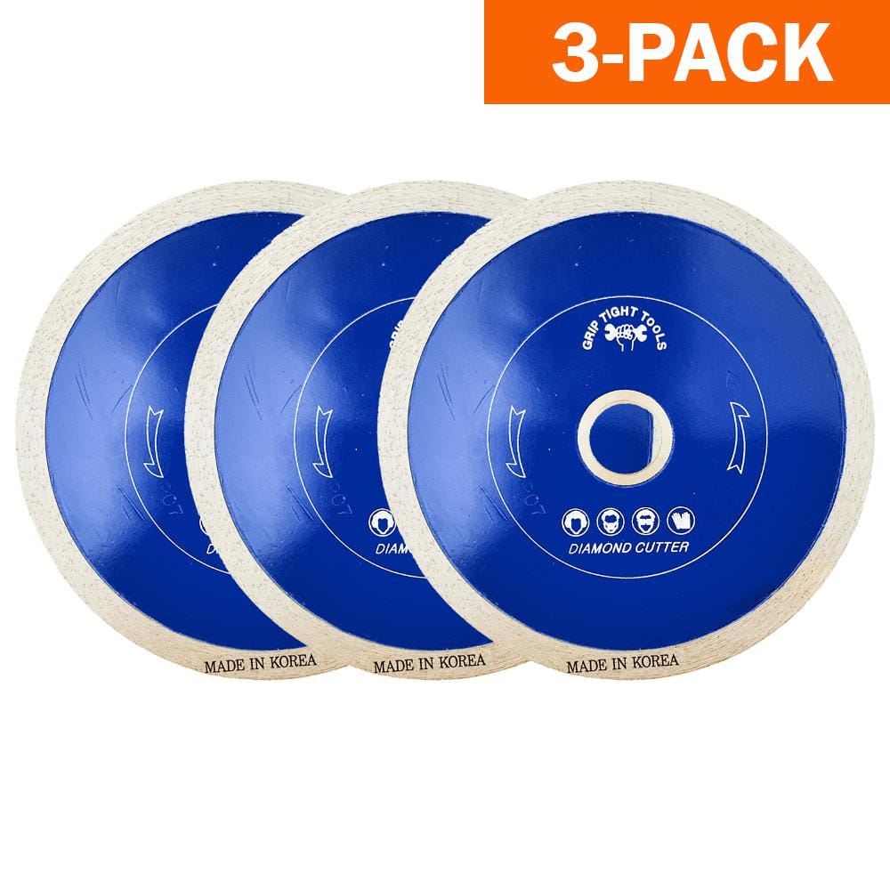 4 in. Premium Continuous Rim Tile Cutting Diamond Blade for Cutting Porcelain, Ceramic and Marble (3-Pack) - Hercitys