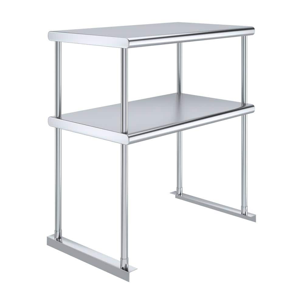 18 in. x 30 in. Stainless Steel Double OverShelf for Kitchen Utility Table : 2-Tier Overshelf - Hercitys
