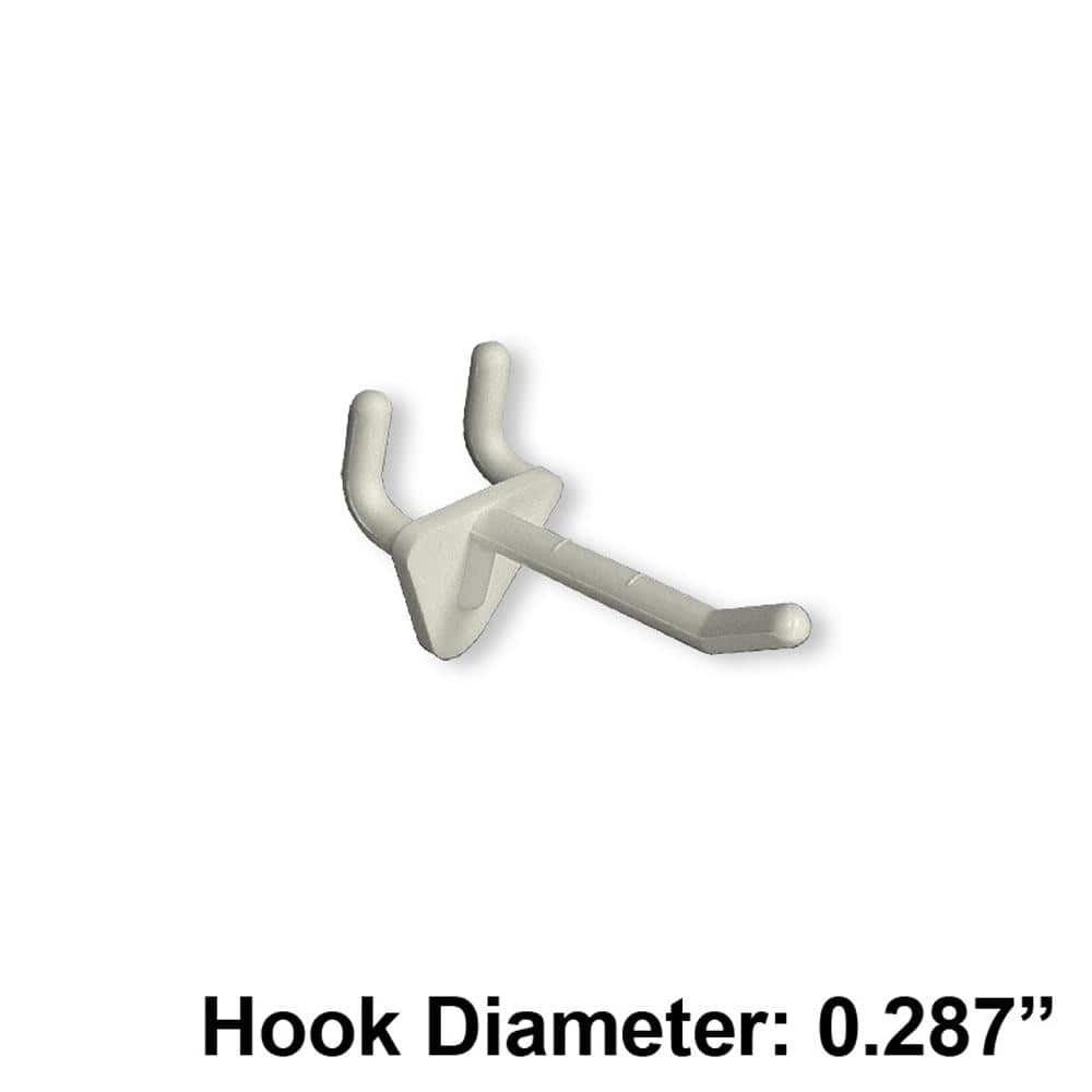 2 in. White Glass Filled Nylon Hook (50-Pack) - Hercitys