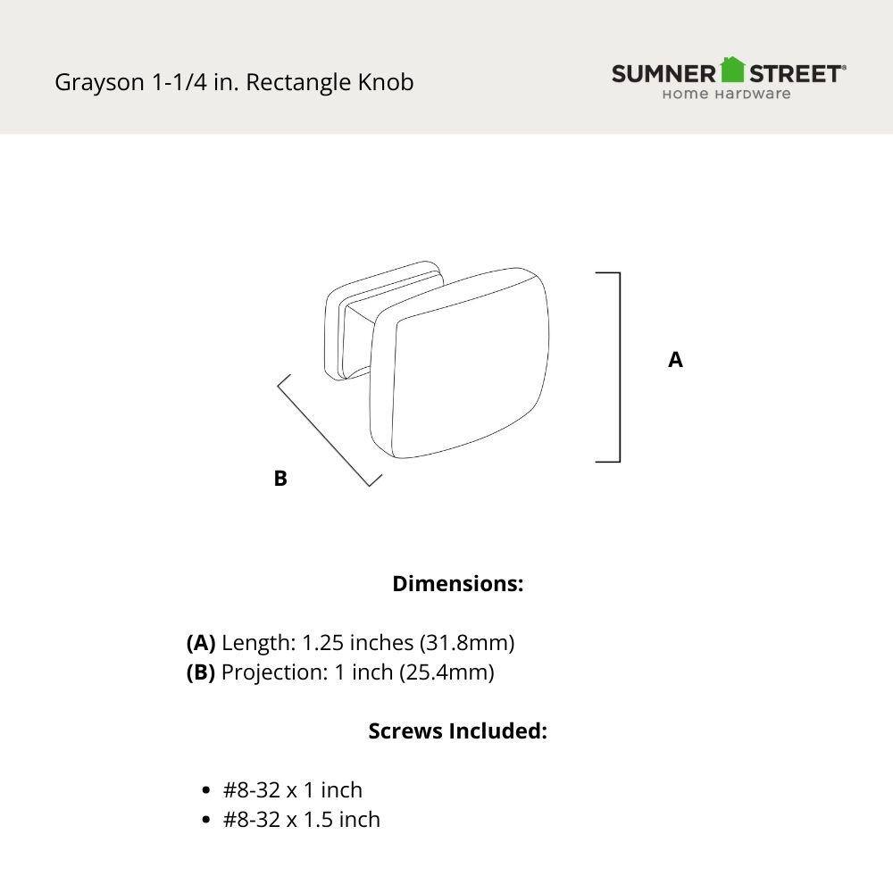 10-Pack Grayson 1-1/4 in. (32 mm) Traditional Oil Rubbed Bronze Rectangle Cabinet Knob - Hercitys