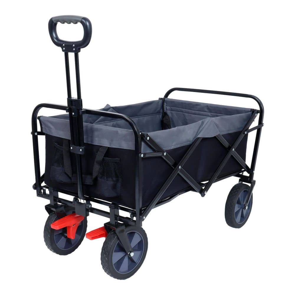 3 cu. ft. Steel Frame Garden Cart With 600D Oxford Fabric Extra Long Extender, for Beach, Camping - Hercitys