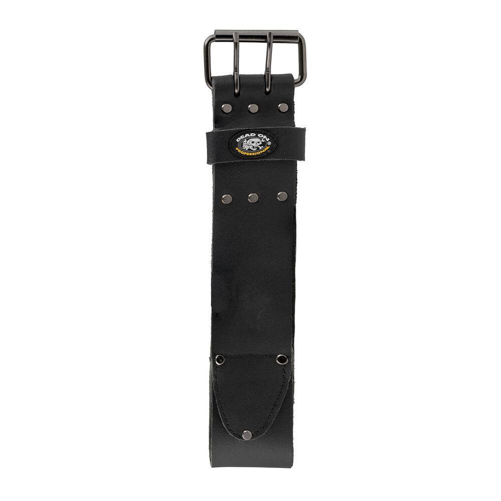 3 in. Wide Oil Tan Tool Belt in Black Saddle Leather with Double Tongue Roller Buckle - Hercitys