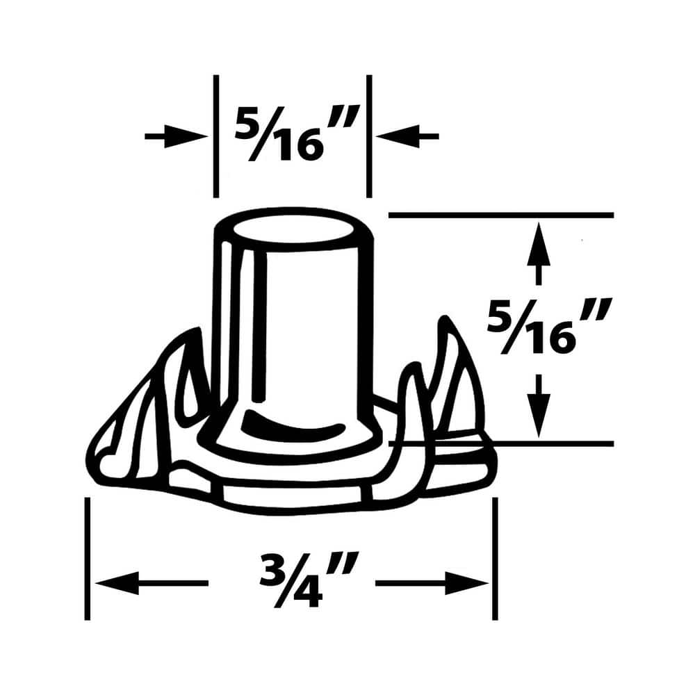 (100-Pack) Titan Nickel-White Hex Base 1/4-20 Thread x 1 in. L Stem Furniture Replacement Leveler with Insert Pro Pack - Hercitys