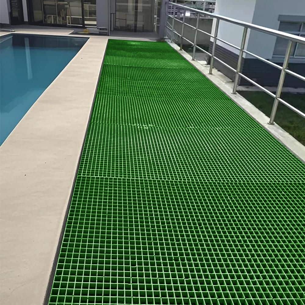 1 ft. x 4 ft. x 1 in. Green Fiberglass Paver Molded Grating - Hercitys