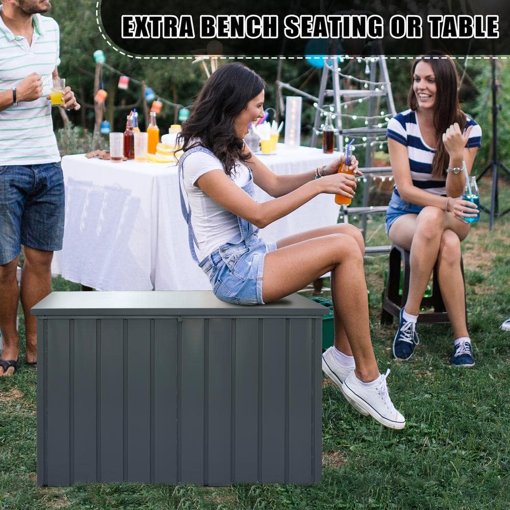 100 Gal. Dark Brown Galvanized Steel Deck Box - Hercitys