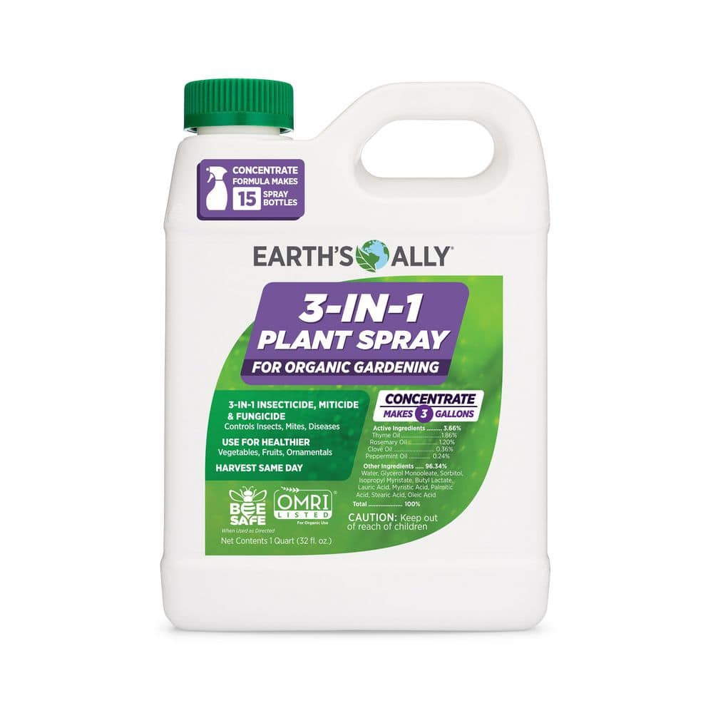1 qt. Concentrate Insecticide, Miticide, Fungicide 3-in-1 Plant Spray - Hercitys