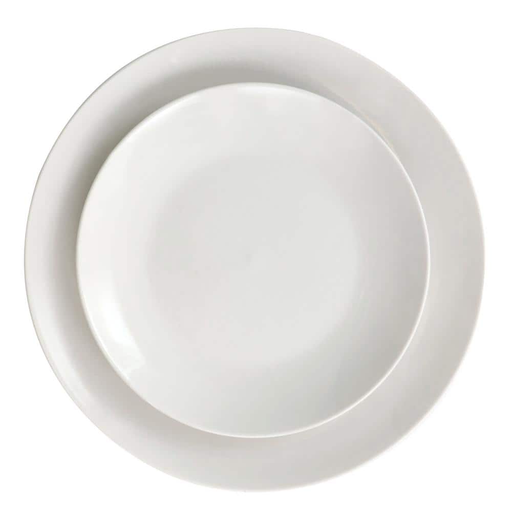 16-Piece White Porcelain Camellia Dinnerware Set (Service for 4) - Hercitys