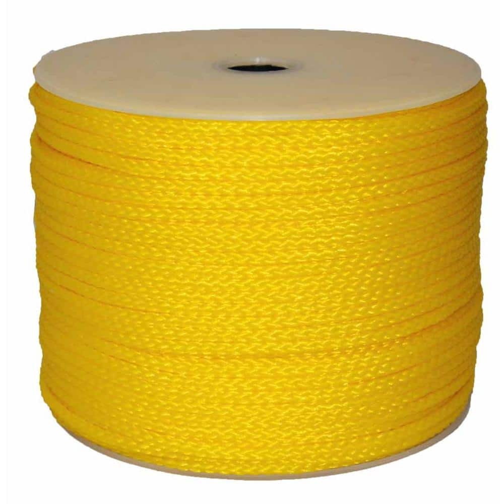1/4 in. x 1000 ft. Hollow Braid Polypro Rope in Yellow - Hercitys
