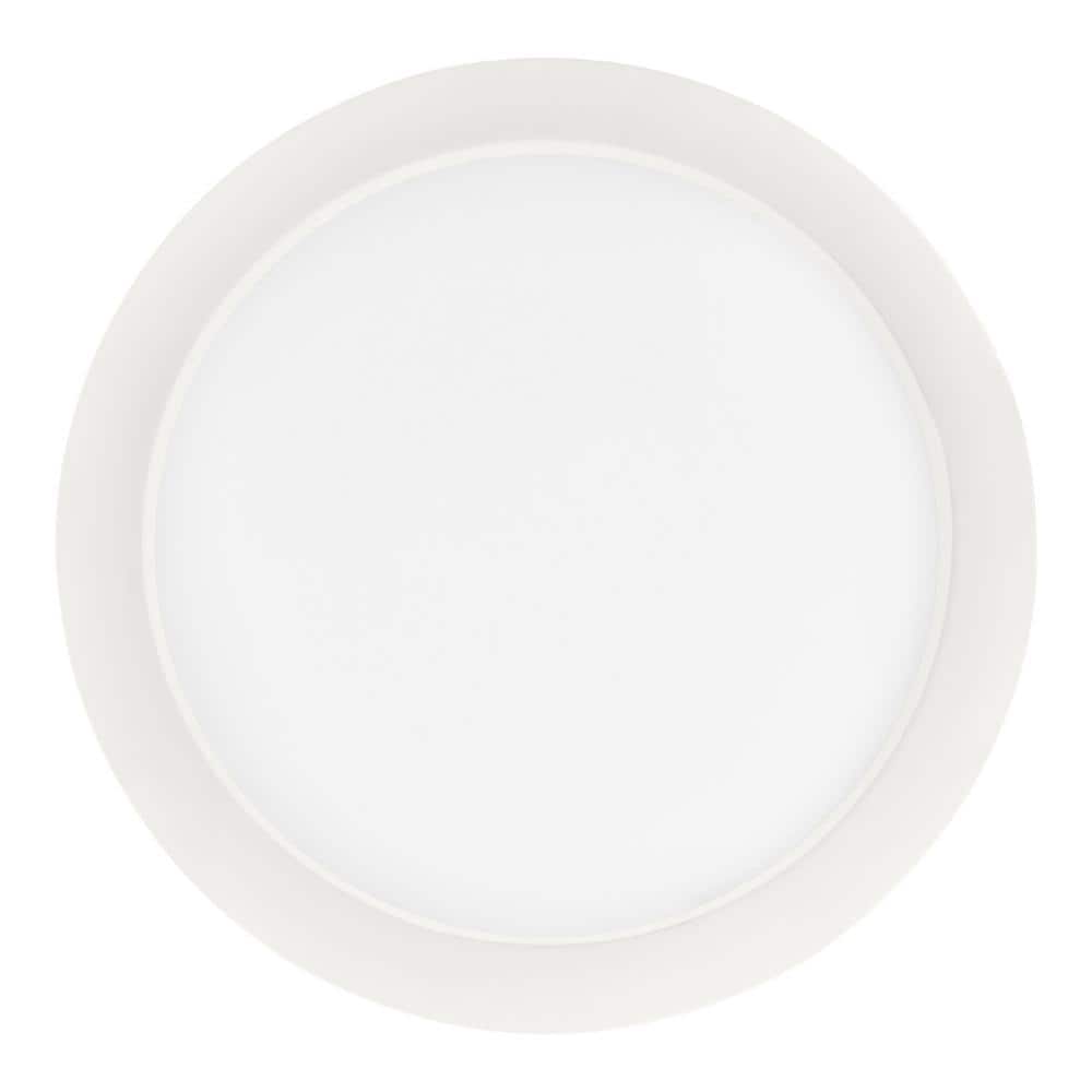 12 in. LED Flush Mount Smart CCT and RGB Selectable Matte White Finish with Night Light Powered by Hubspace - Hercitys