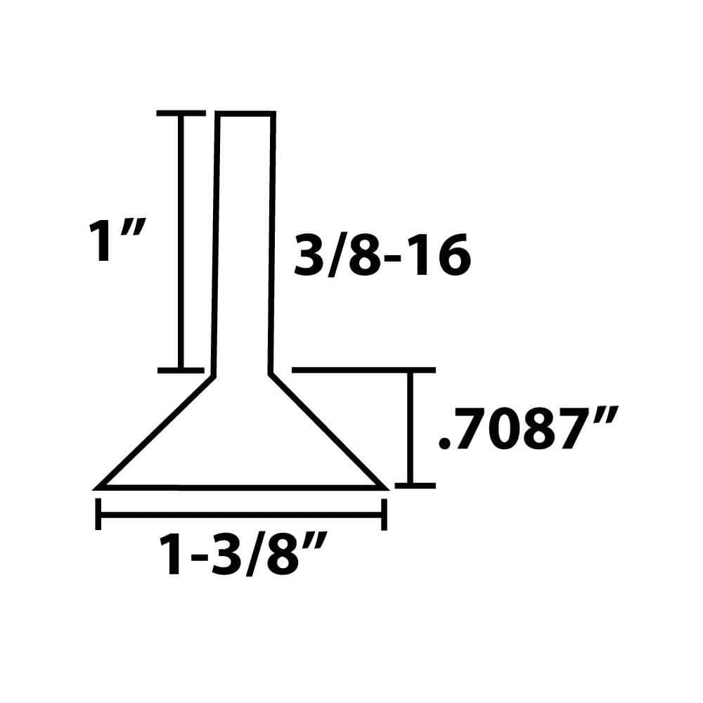 (100-Pack) Titan Nickel-White Hex Base 3/8-16 Thread x 1 in. L Stem Furniture Replacement Leveler with Insert Pro Pack - Hercitys