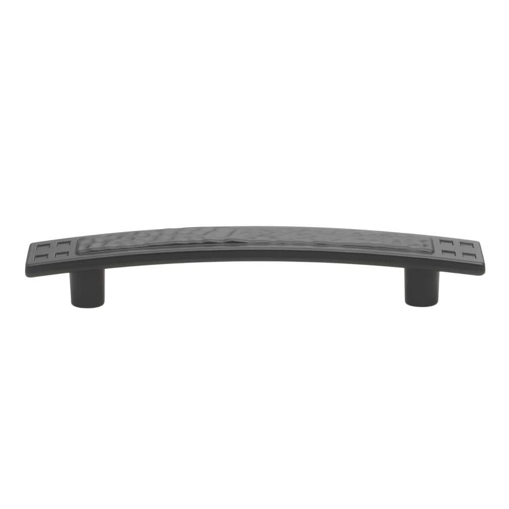 3-3/4 in. (57.15 mm) Center-to-Center Matte Black Hammered Mission Style Bar Pull (10-Pack ) - Hercitys