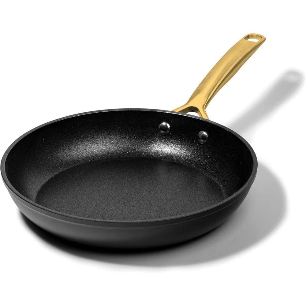 12 in. Aluminum Armor Max Gold Hard Anodized Heavy Duty 4-Layer Ultra Release Nonstick Frying Pan - Hercitys