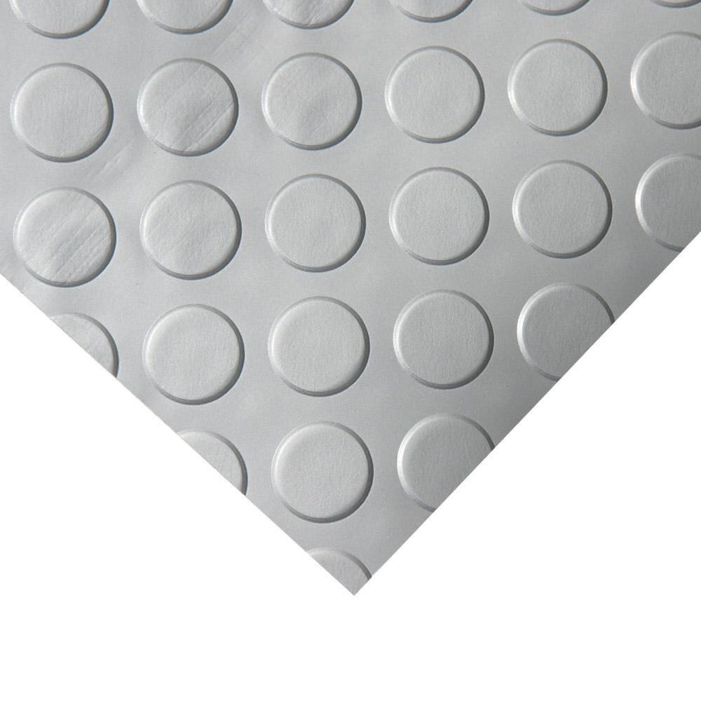 “Coin-Grip Metallic” 4 ft. x 10 ft. Silver Commercial PVC Flooring - Hercitys