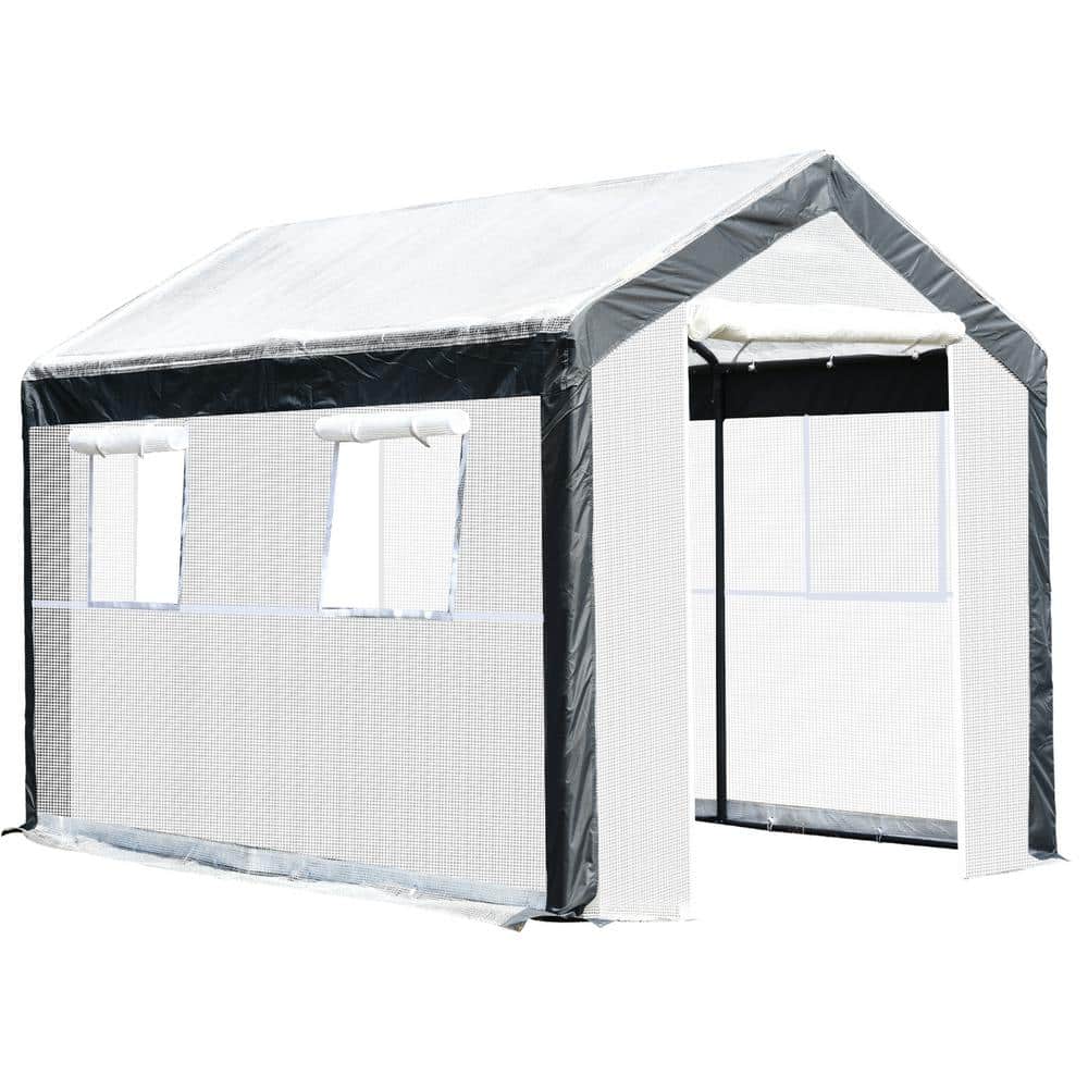 118 in.L x 78.75 in.W x 78.75 in.H Walk-in Garden Fully Enclosed Greenhouse w/ Steel Tubing 4 Windows & 2 Zippered Doors - Hercitys