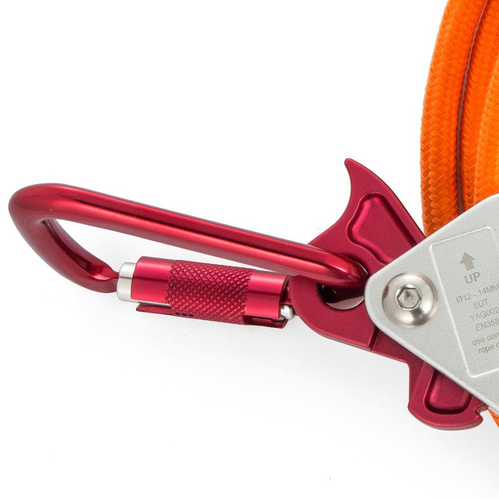 1/2 in. x 12 ft. Steel Wire Core Flip Line Kit Wire Core Flipline with Triple Lock Carabiner Core Lanyard - Hercitys