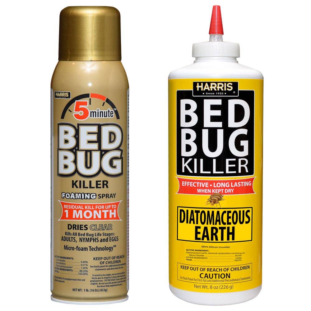 16 oz. 5-Minute Bed Bug Insect Killer Foaming Spray and 8 oz. Diatomaceous Earth Bed Bug Killer Value Pack - Hercitys