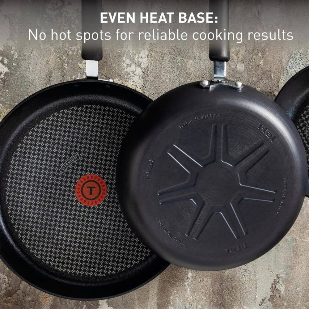 12 in. Hard-Anodized Aluminum Longest Lasting Nonstick Frying Pan with Glass Lid and Safety Stainless Steel Handles - Hercitys