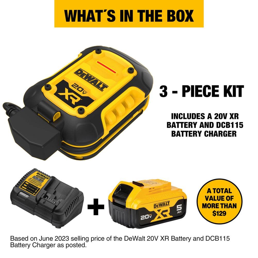 12V Auto Battery Maintainer Includes 20V x R 5AH Battery, DCB115 Charger - Hercitys