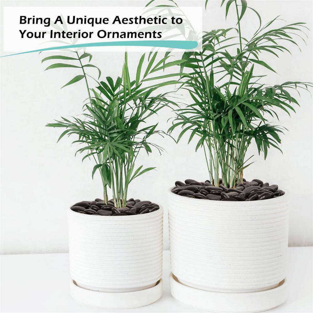 0.12 cu. ft. Black Medium Polished Pebbles 8 lbs. 1-2 in. Landscape Rocks - Hercitys