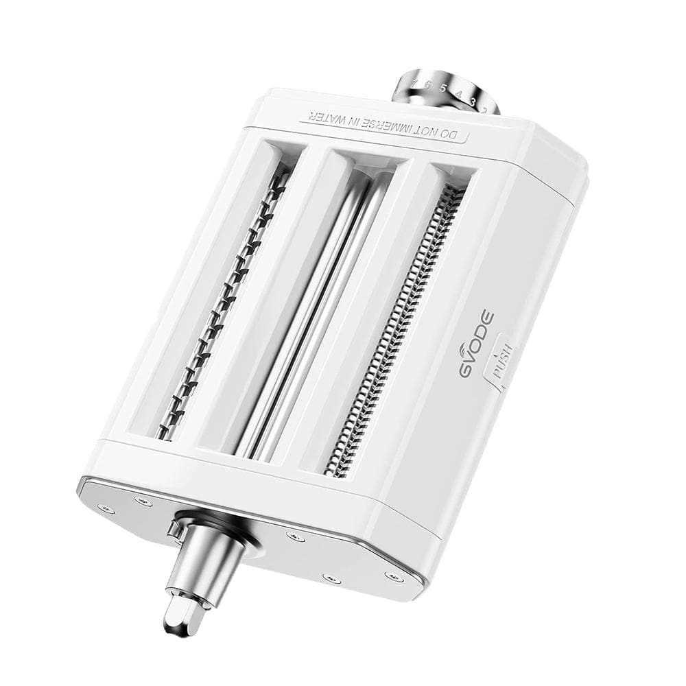 3-in-1 Pasta Maker Attachment W/ Roller, Spaghetti and Fettuccine Cutters and 8 Thickness Setting for Stand Mixer, White - Hercitys