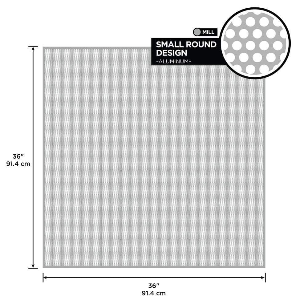 36 in. x 36 in. Small Hole Aluminum Sheet in Silver - Hercitys