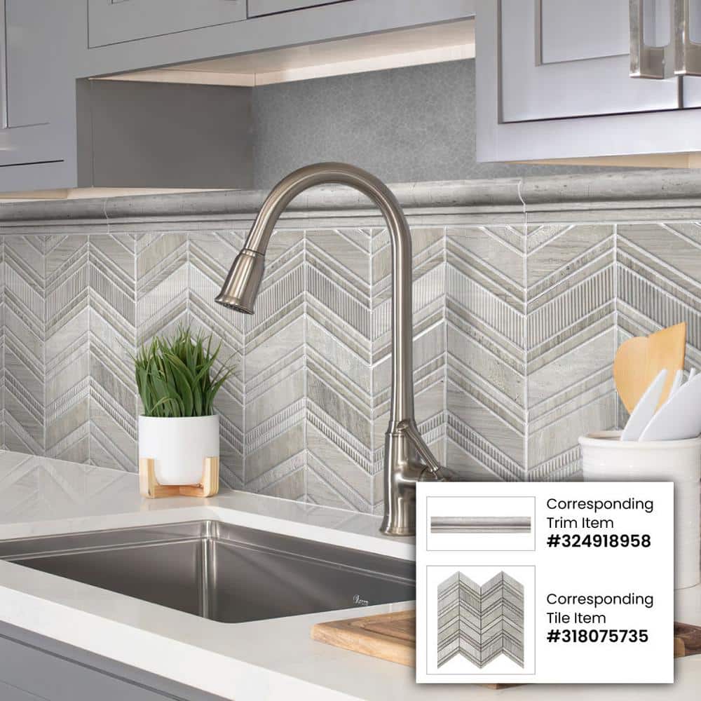 10 pack 2-in W x 12-in L Marble Polished Chair Rail Tile Trim (1.667 Sq ft/case) - Hercitys